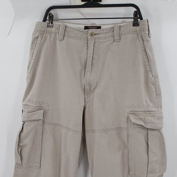 Y2K Abercrombie & fitch cargo pants Men's 32 34x29 flat front distressed cotton - Picture 2 of 16